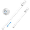 Electrical Outlet Extender Stick Power Strip with 180 Degree Swivel Arm, 23 to 34 Inch Adjustable Long Reach Wall Plug, 2 AC Outlets and 3 USB Ports for Bed Dorm Office Sofa